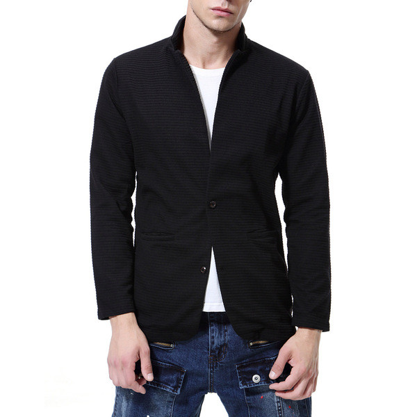 Jachetă casual neagră pentru bărbați