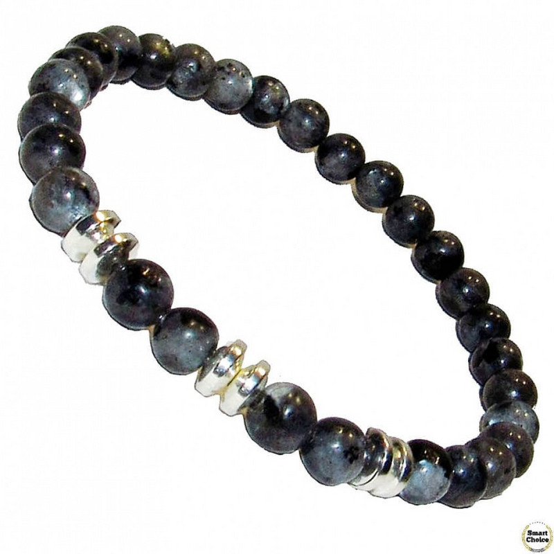 Мъжка гривна от естествени камъни Лабрадорит и Хематит - DM-2459