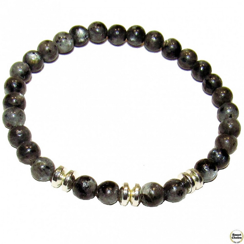 Мъжка гривна от естествени камъни Лабрадорит и Хематит - DM-2459