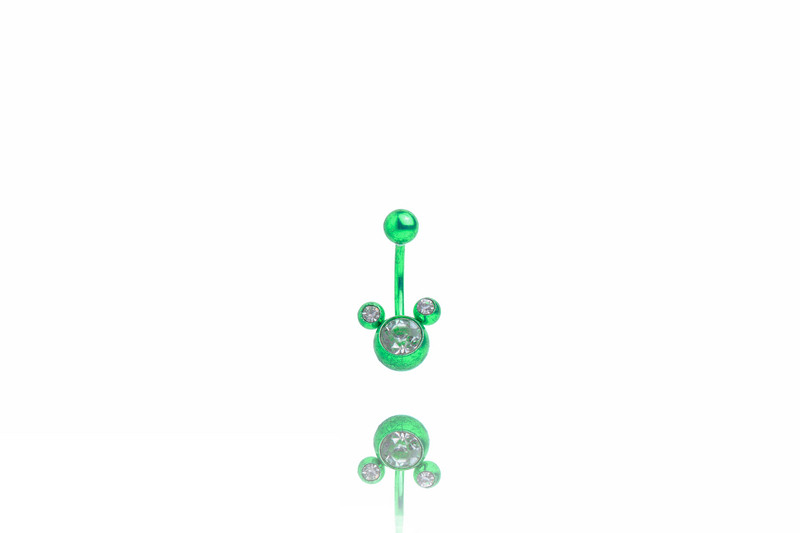 Обеца за пъп Green Mickey