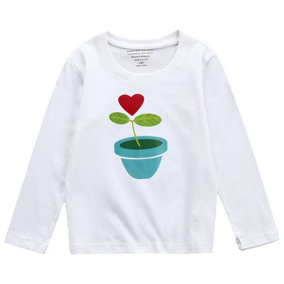 Детска блуза с дълъг ръкав с апикация и различни цветове червен, жълт, розов, бял, черен