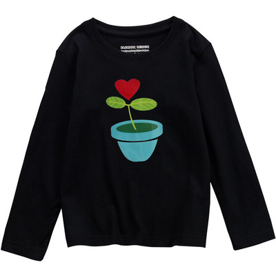 Детска блуза с дълъг ръкав с апикация и различни цветове червен, жълт, розов, бял, черен