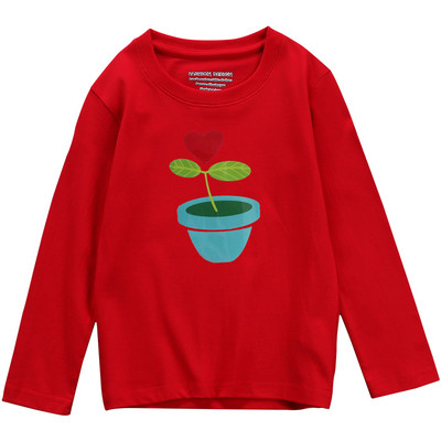 Детска блуза с дълъг ръкав с апикация и различни цветове червен, жълт, розов, бял, черен