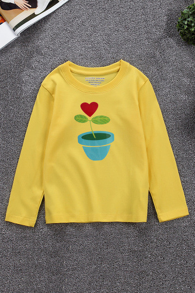 Детска блуза с дълъг ръкав с апикация и различни цветове червен, жълт, розов, бял, черен