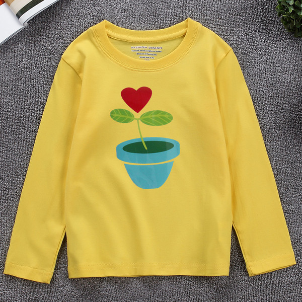 Детска блуза с дълъг ръкав с апикация и различни цветове червен, жълт, розов, бял, черен