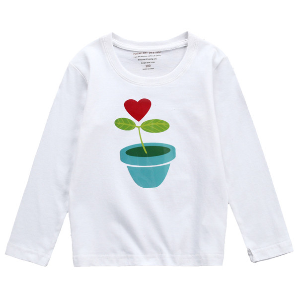 Детска блуза с дълъг ръкав с апикация и различни цветове червен, жълт, розов, бял, черен