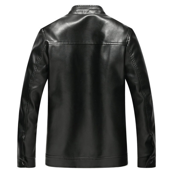 Vyriškos dirbtinės odos striukės rudens žiemos modeliai juodos ir tamsiai rudos spalvos