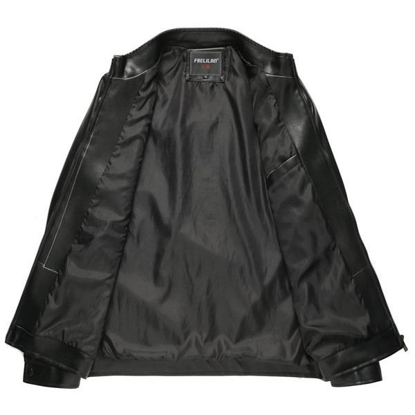 Vyriškos dirbtinės odos striukės rudens žiemos modeliai juodos ir tamsiai rudos spalvos