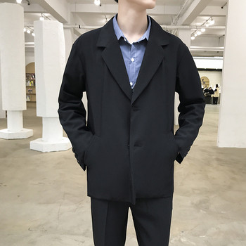 Мъжко сако в два цвята черно и сиво