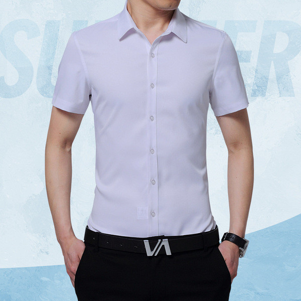 Мъжки модерни ризи с къс ръкав - небесносини, розови,бордо, черни