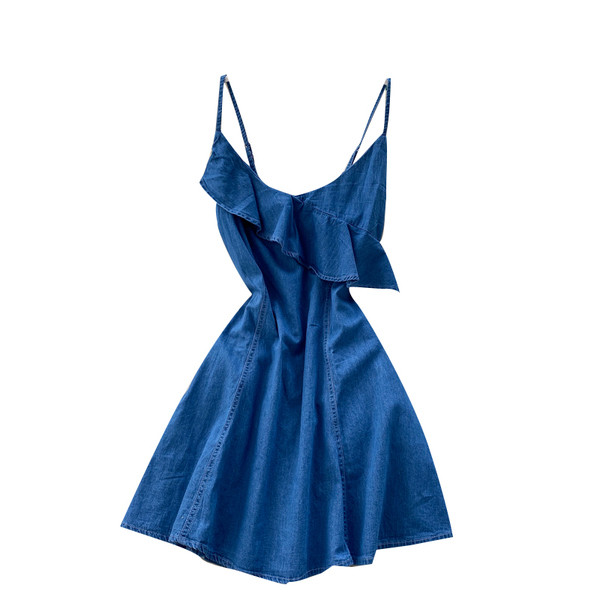 Дамска ежедневна рокля с тънки презрамки 