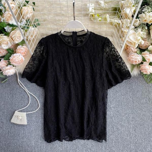 Moderna ženska bluza s čipkom i patentnim zatvaračem na leđima