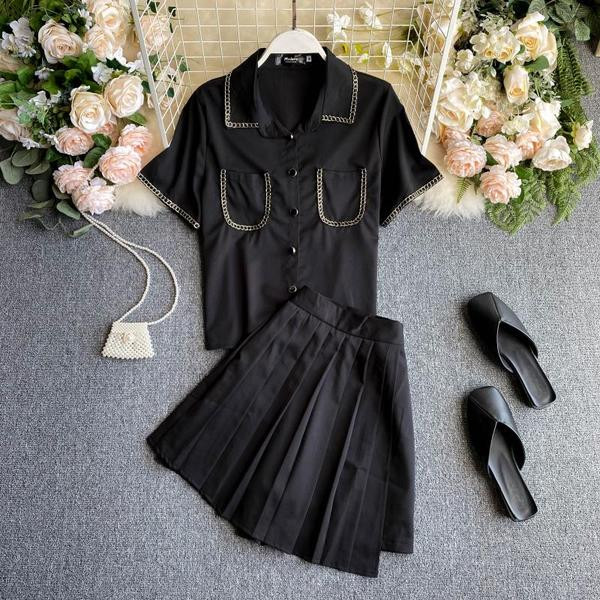 Дамски ежедневен комплект включващ риза и пола