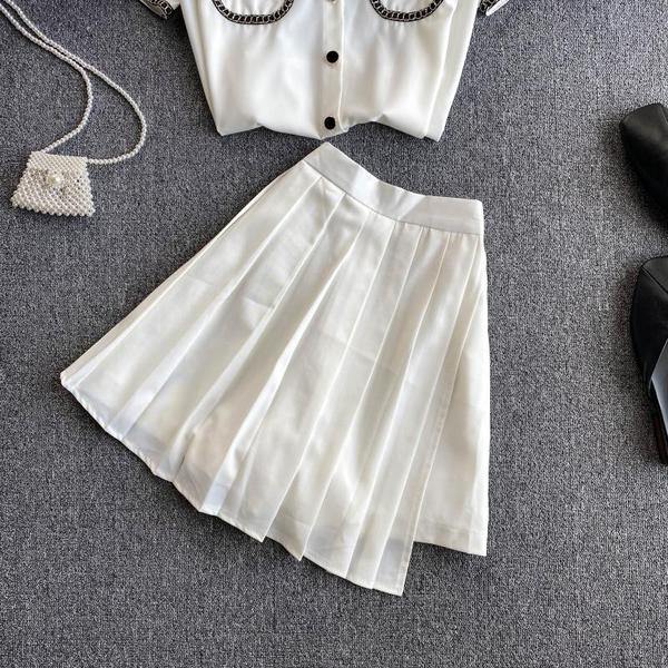 Дамски ежедневен комплект включващ риза и пола