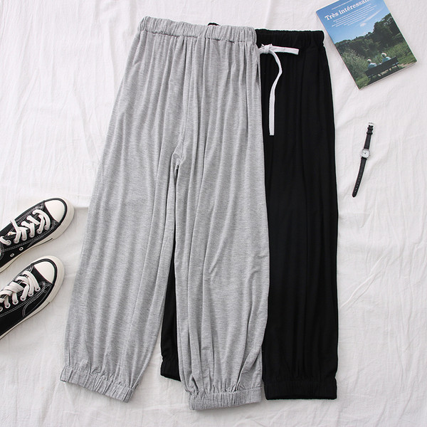 Ежедневни дълги дамски панталони с връзки - широк модел