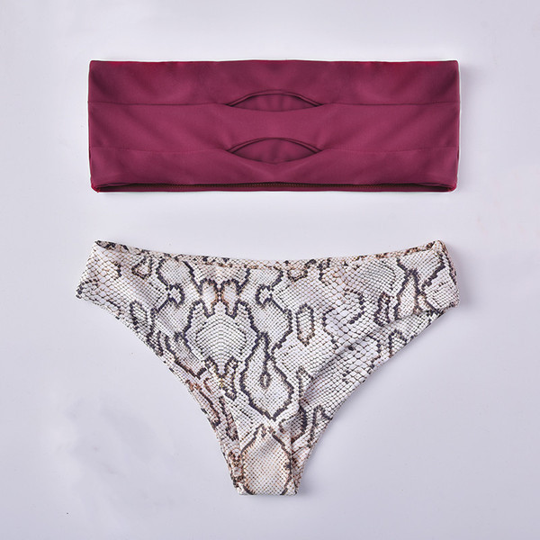 Бански костюм от  две части с горнище тип лента 