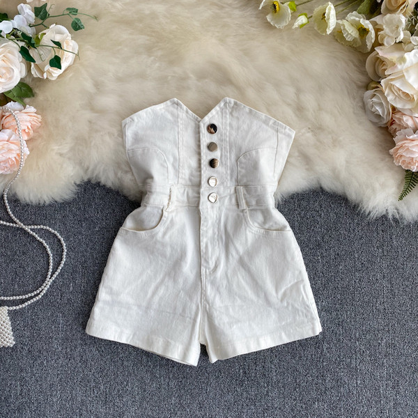 Дамски ежедневни къси панталони с копчета и висока талия