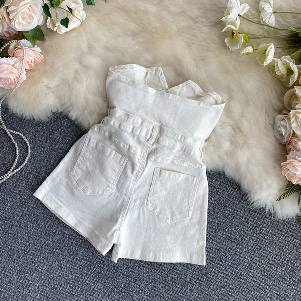 Дамски ежедневни къси панталони с копчета и висока талия