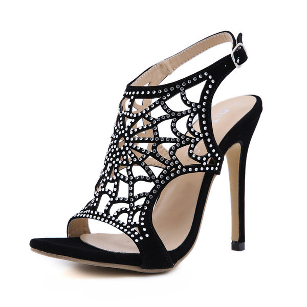 Дамски сандали от еко велур и декорация камъни