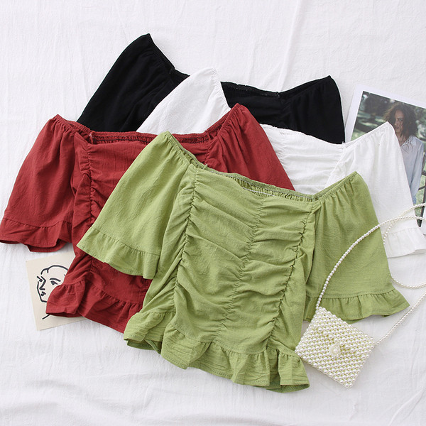 Ежедневна дамска блуза с лодка деколте и 3/4 ръкав