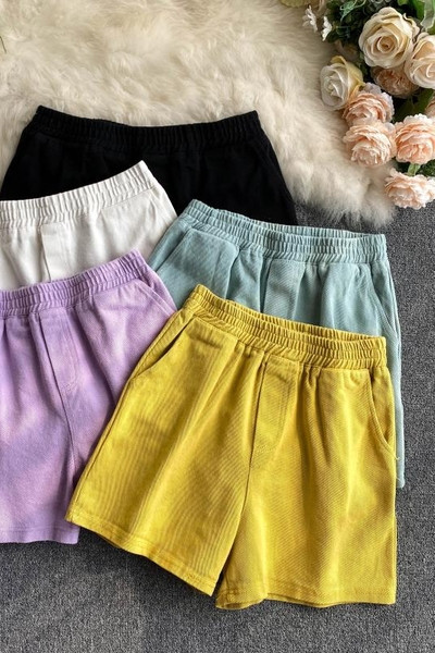 Къси дамски панталони с ластик на талията 