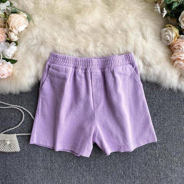 Къси дамски панталони с ластик на талията 