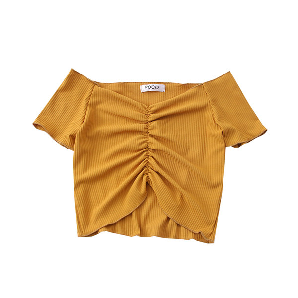 Ženska bluza sa špic izrezom i kratkim rukavima