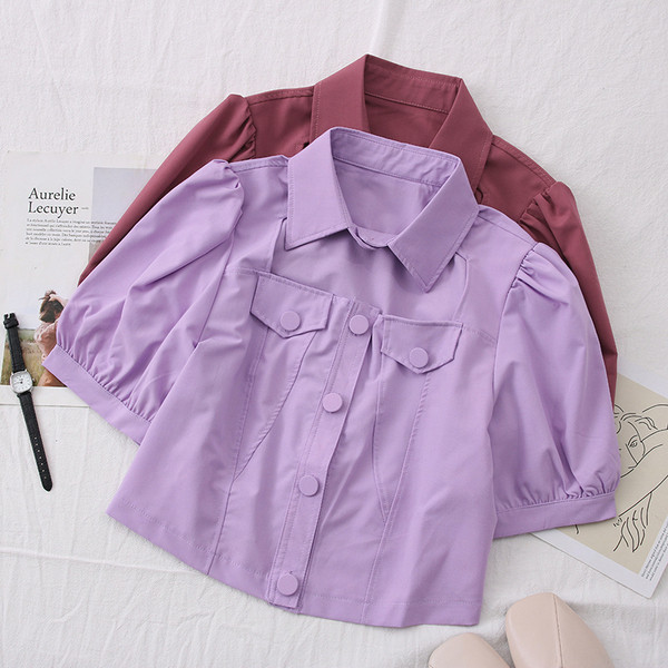 Ежедневна дамска риза с класическа яка и джобове