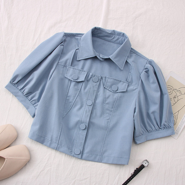 Ежедневна дамска риза с класическа яка и джобове