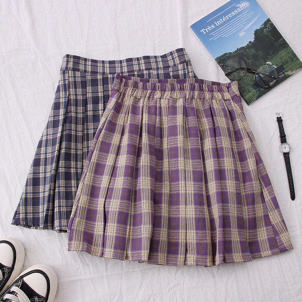 Нов модел карирана дамска пола с висока талия