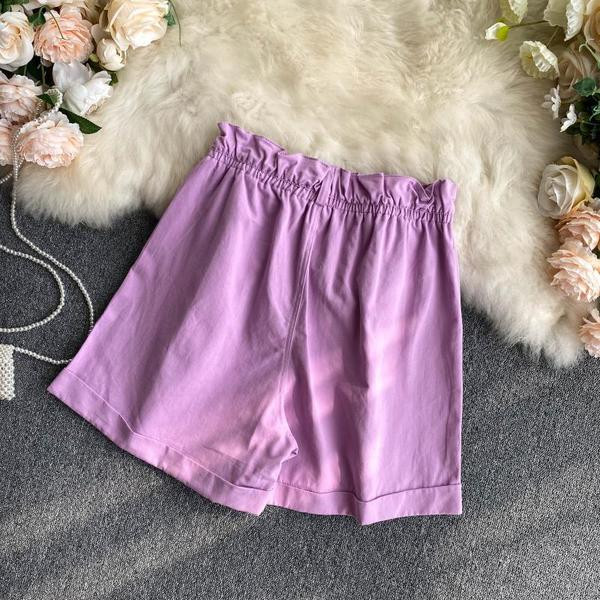 Ежедневни дамски къси панталони с висока талия  и джобове