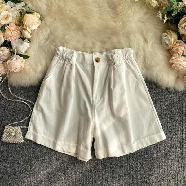 Ежедневни дамски къси панталони с висока талия  и джобове