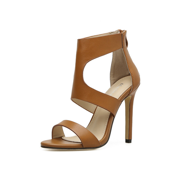 Нов модел дамски сандали с висок ток и цип