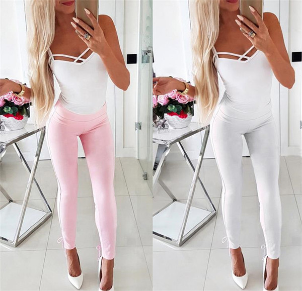 Ежедневен дамски дълъг панталон с висока талия и връзки 