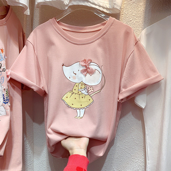 Модерна дамска блуза с къс ръкав  и апликация  