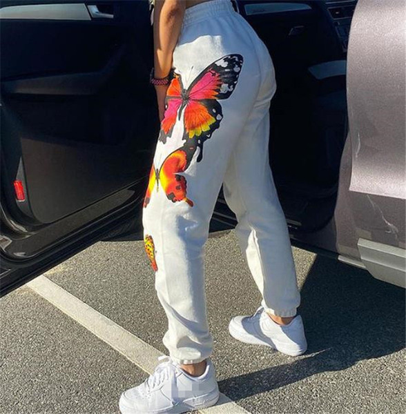 Модерен дамски панталон с ластична талия и цветен десен 