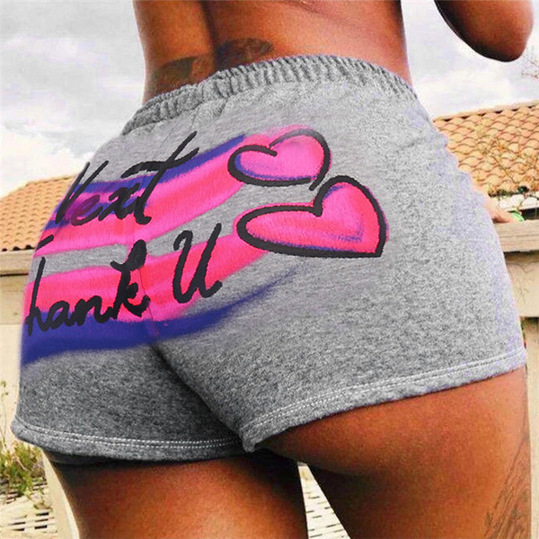 Ежедневни дамски къси панталони с висока талия и надпис 