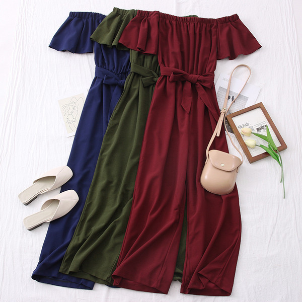 Ежедневен дамски гащеризон с лодка деколте