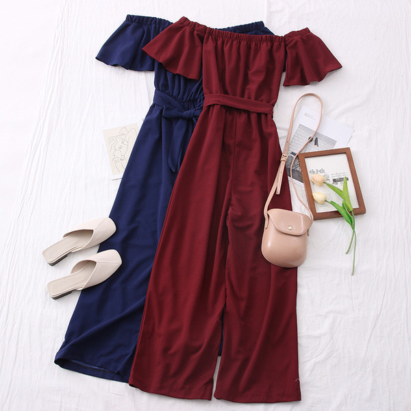 Ежедневен дамски гащеризон с лодка деколте