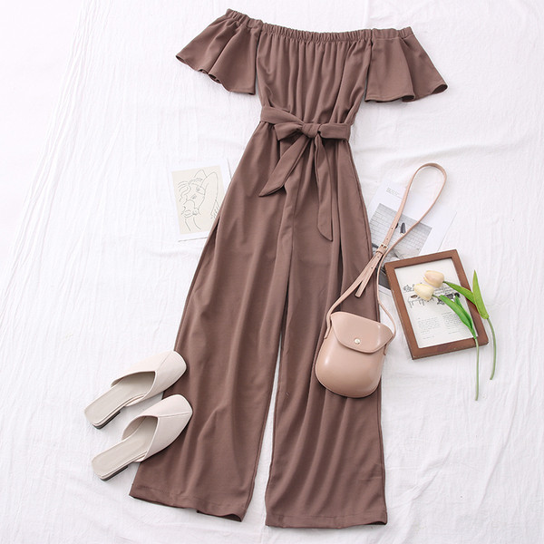 Ежедневен дамски гащеризон с лодка деколте