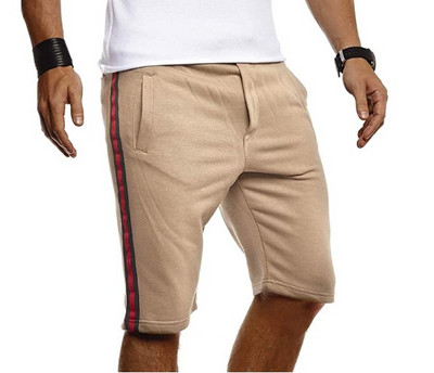 Модерни мъжки къси панталони с джобове и кант 