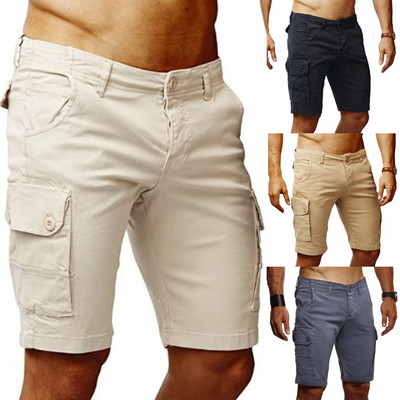 Ежедневни мъжки къси панталони с джобове и цип 