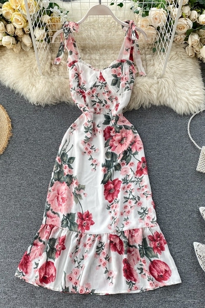 Дамска ежедневна рокля с флорален десен 