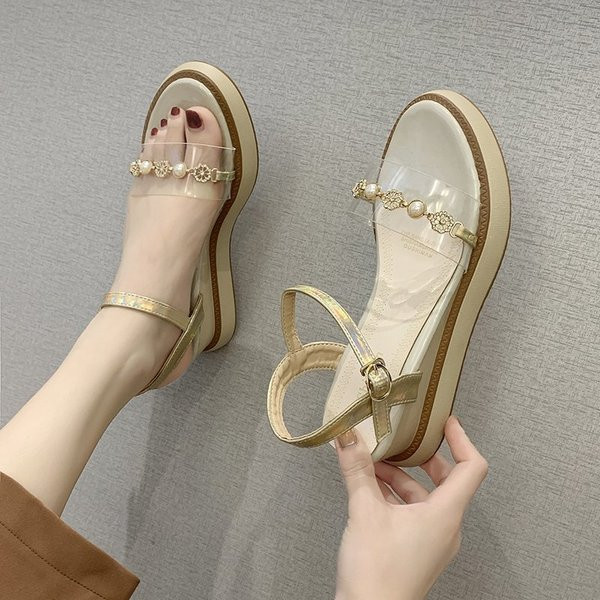 Дамски сандали с 6см платформа и каишки