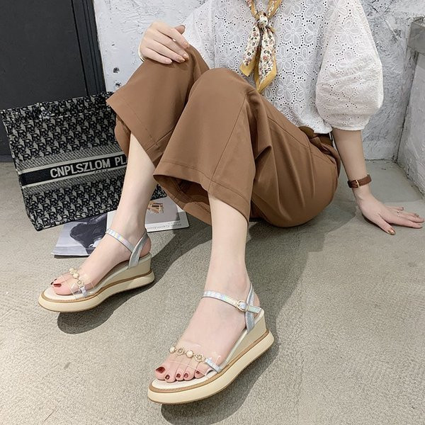 Дамски сандали с 6см платформа и каишки