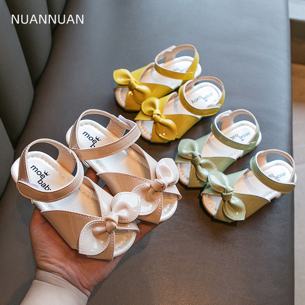 Ежедневни детски сандали за момичета с панделка и лепенка 