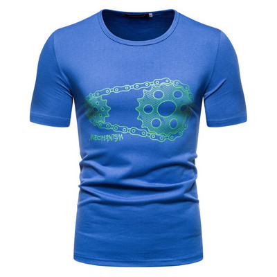 Tricou casual barbatesc cu aplicatie si maneci scurte