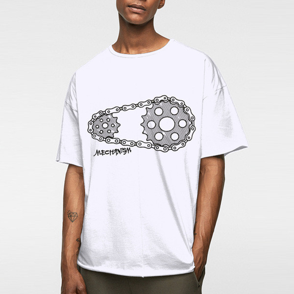 Ежедневна  мъжка  тениска с апликация и къс ръкав 