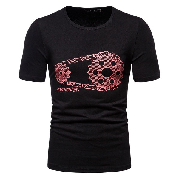 Ежедневна  мъжка  тениска с апликация и къс ръкав 