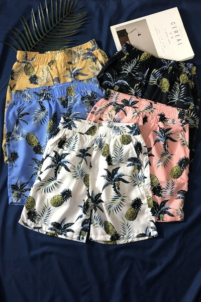 Мъжки плажни шорти с ластик и джобове